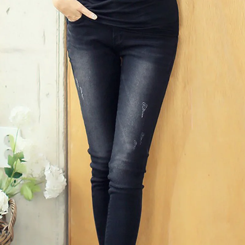 Jeans Woman plus Size Casual high Waist women jeans skinny Women Denim Pants Black Blue Brand