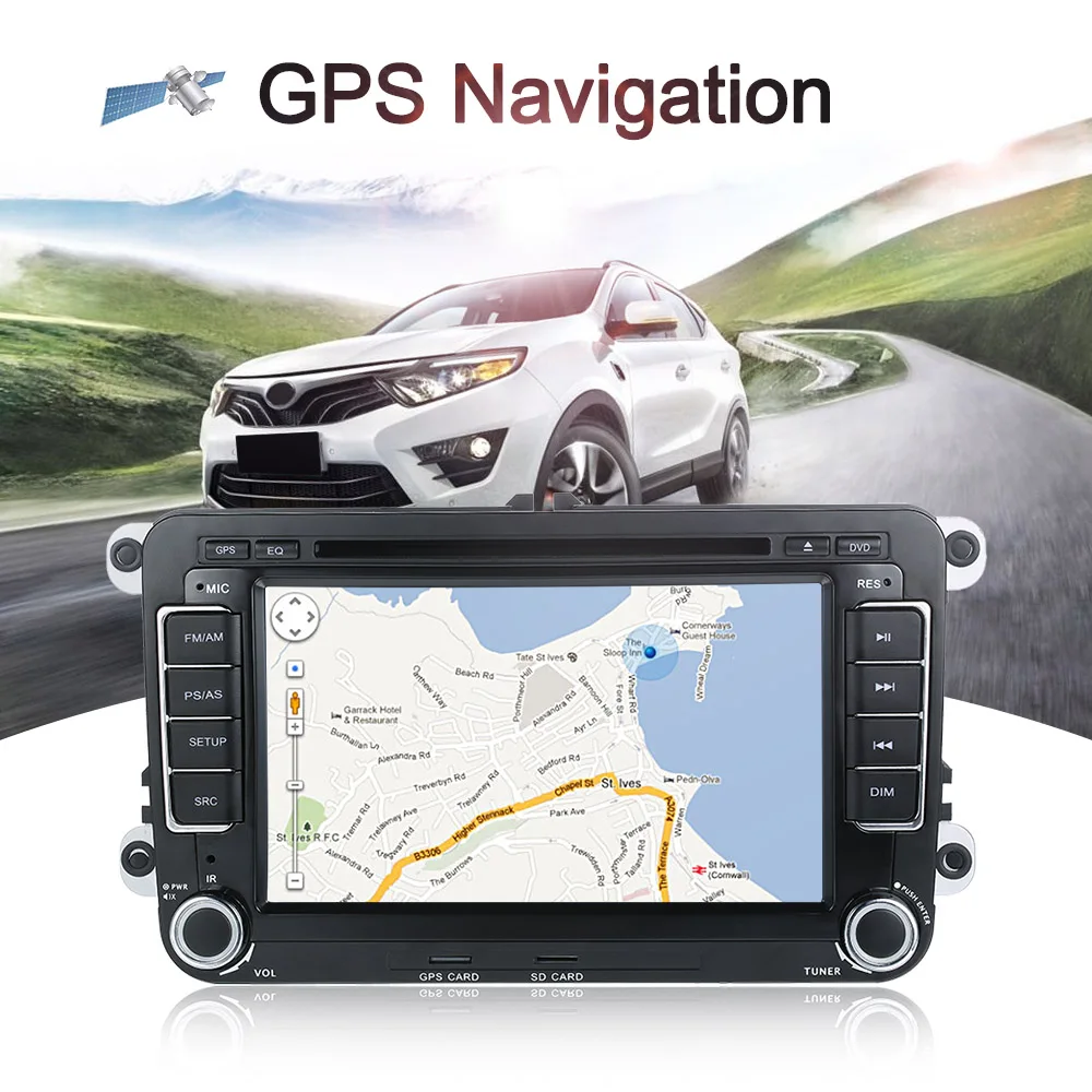 Flash Deal 2 Din 7" HD Car DVD Carro Multimidia Player GPS Navi BT FM Universal Autoradio Cassette Recorder Automagnitola for VolksWagen VW 1