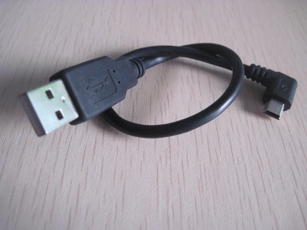 1PCS Left angle mini USB male to a male USB data and charging cable