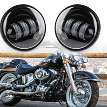 2x 4.5” inch LED Fog Light Motorcycle Headlight Auxiliary Spot Driving Lamp Projector Waterproof For Harley Davidson Daymaker