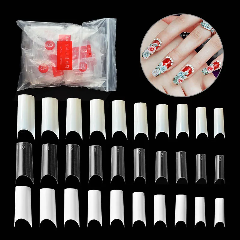 500pcs White Nail Art Tips Plastic French Artificial Nail Tips HS11in