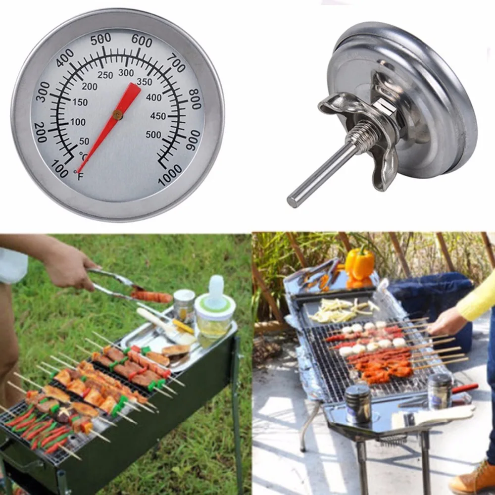 

100-1000F 50-500C Barbecue Stove Thermometer Oven Bimetallic BBQ Grill Food Meat Cooking Temperature Gauge Outdoor Tool