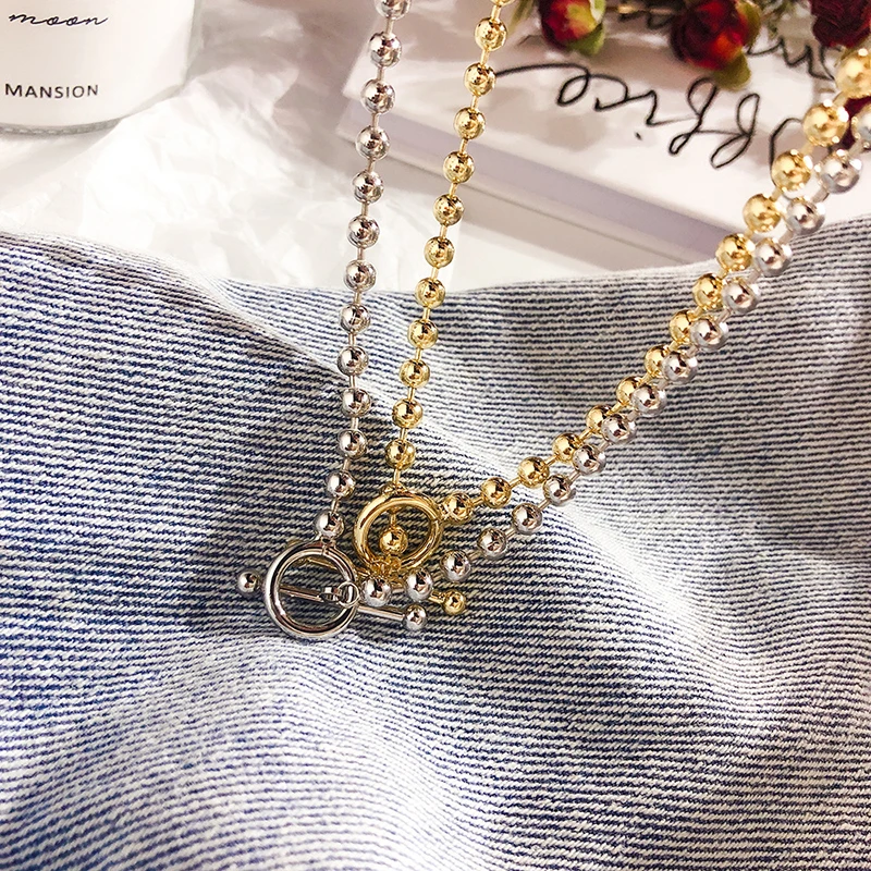 Мода Европа золотой шар струны Женское Ожерелье ключицы цепочка для колье застежка от ожерелья s Женские ювелирные аксессуары FSPXL243