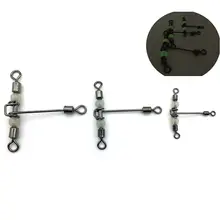 5 шт. Разъем рыбная ловля Вертлюги Крючки 3 Way световой T-Форма кросс-линия прокатки поворотный с жемчугом бусы