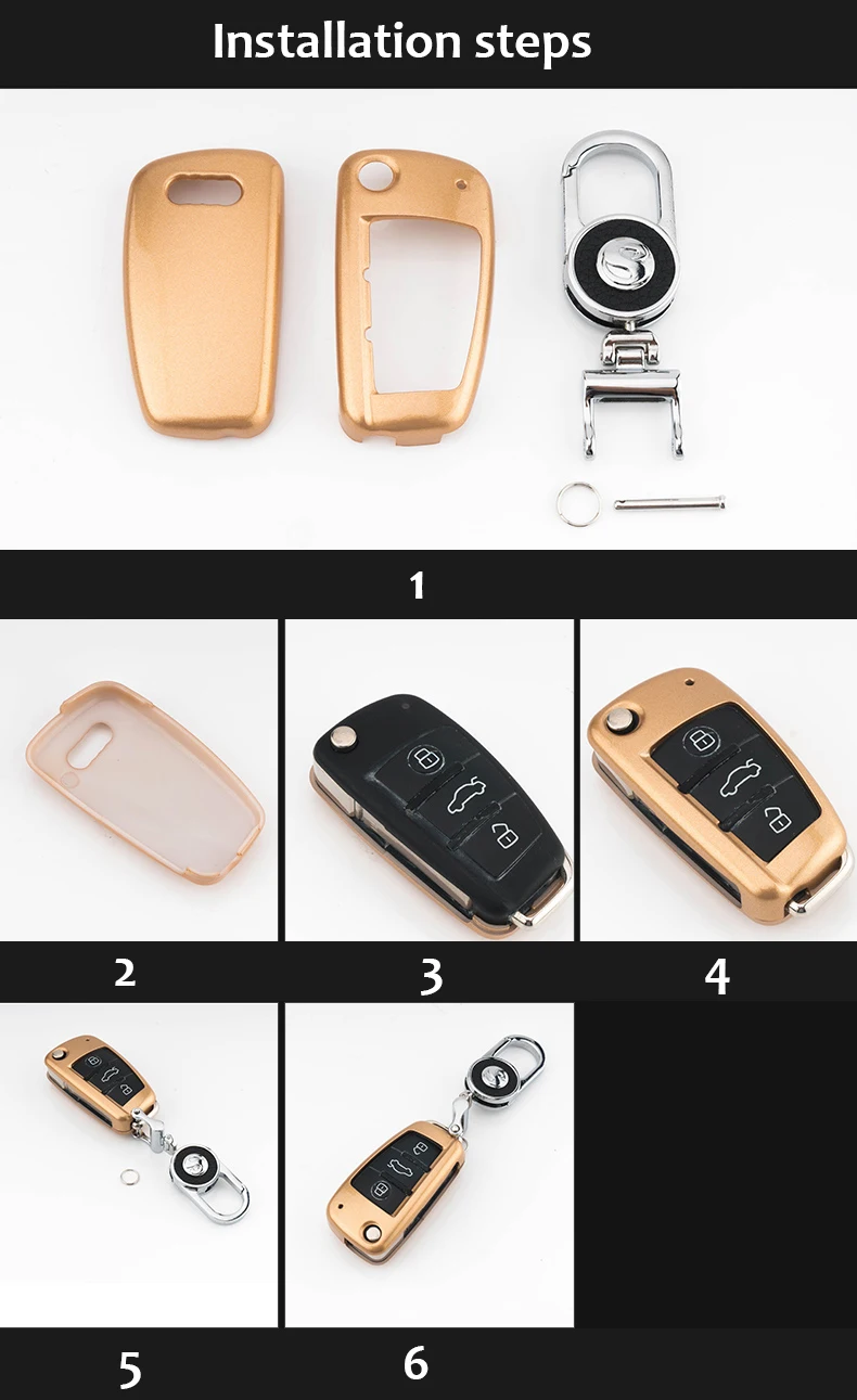 ShinMan Новый ABS Материал автомобиль складной ключ Обложка для Audi A3 8 P 8 В A4 B7 B8 A6 C6 A8 TT Q7 Q3 Q5 S6 S3 S4 для ключей для автомобиля