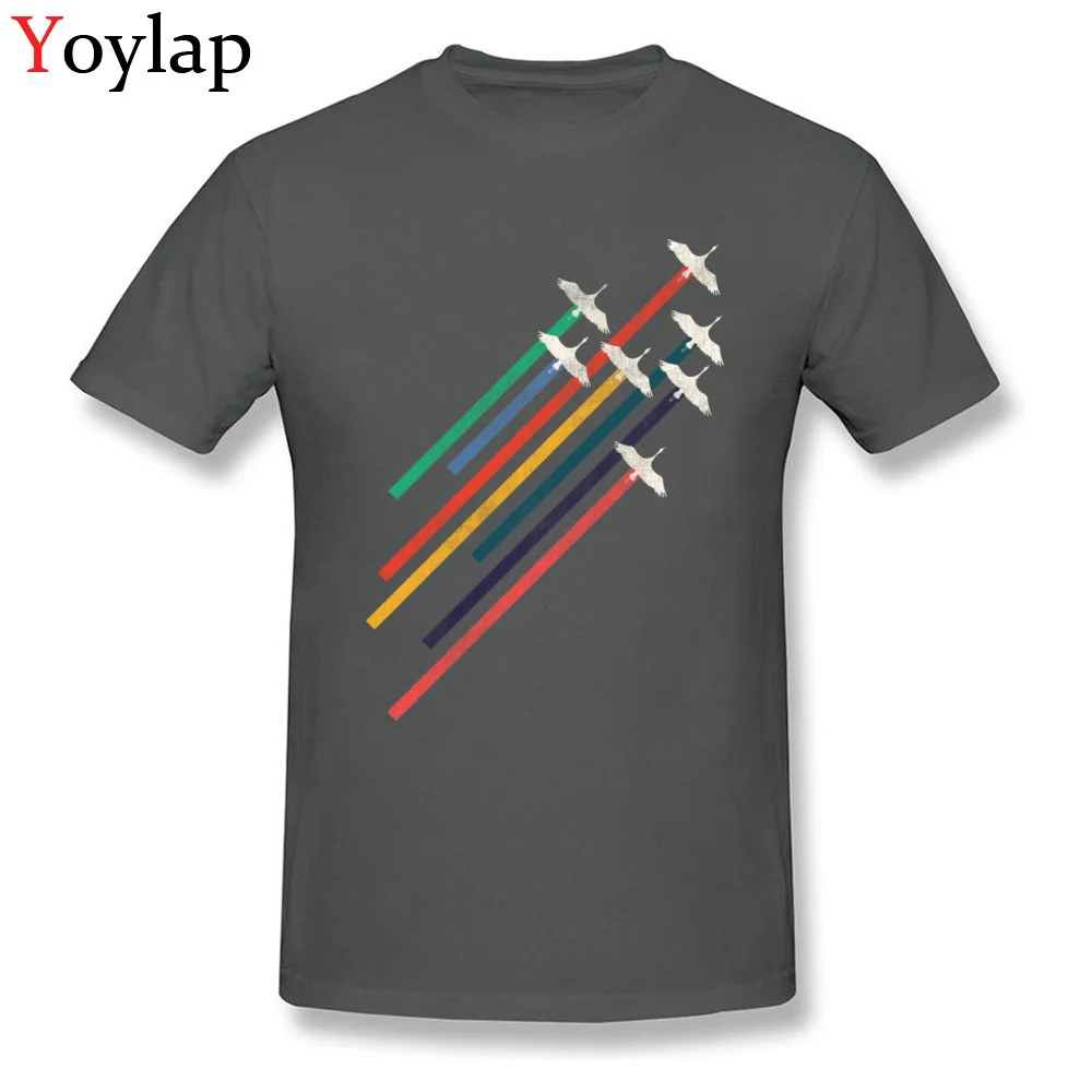 New Design Personalized Short Sleeve Tops Shirts Cranes Autumn Crewneck Cotton Fabric Boy T-shirts Personalized Tee Shirts carbon