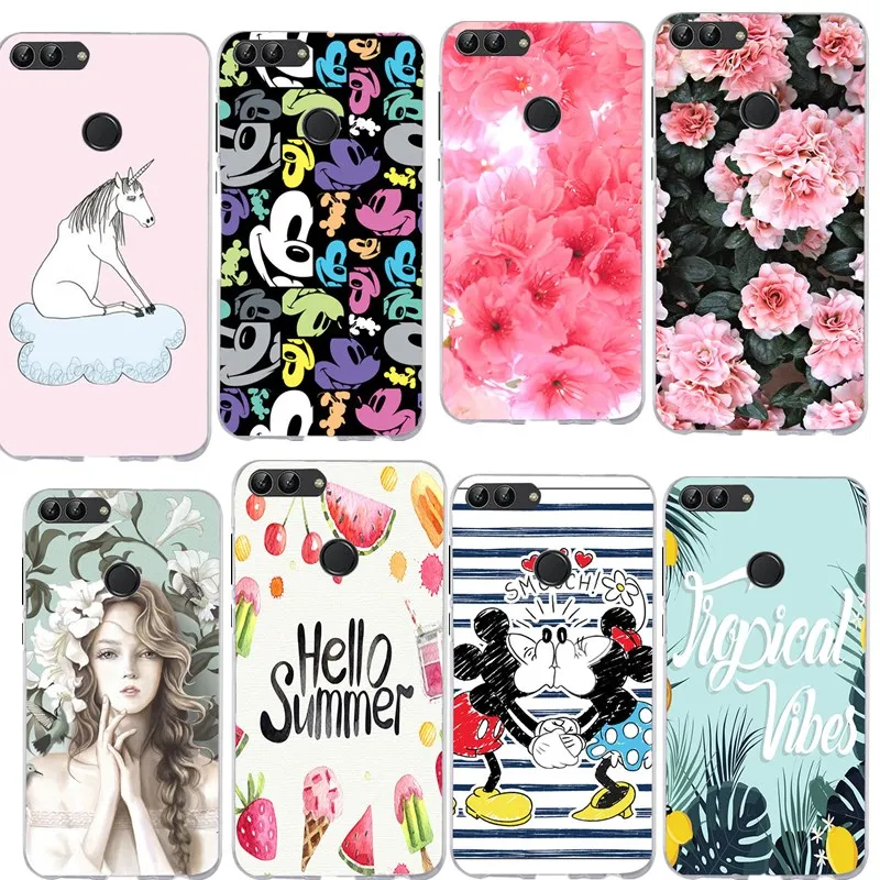 SICOOTE для funda huawei P8 lite 2017 чехол силиконовый прозрачный p smart p20 Funda marble Mickey |