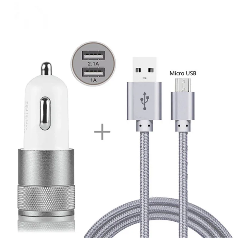 

Car Charger Adapter For Cubot J3 Pro Nova P20 R11 X18 Plus H3 Magic R9 Rainbow 2 Umdigi A3 Pro C2 G C Note Nylon Micro USB Cable