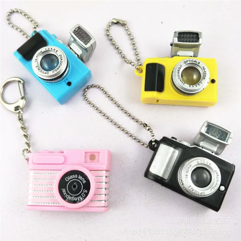

100 Pieces Mini Camera Keychains With Sound & Flash lamp Creative Simulation Camera Key Chain Key Rings Amazing Souvenir Gift