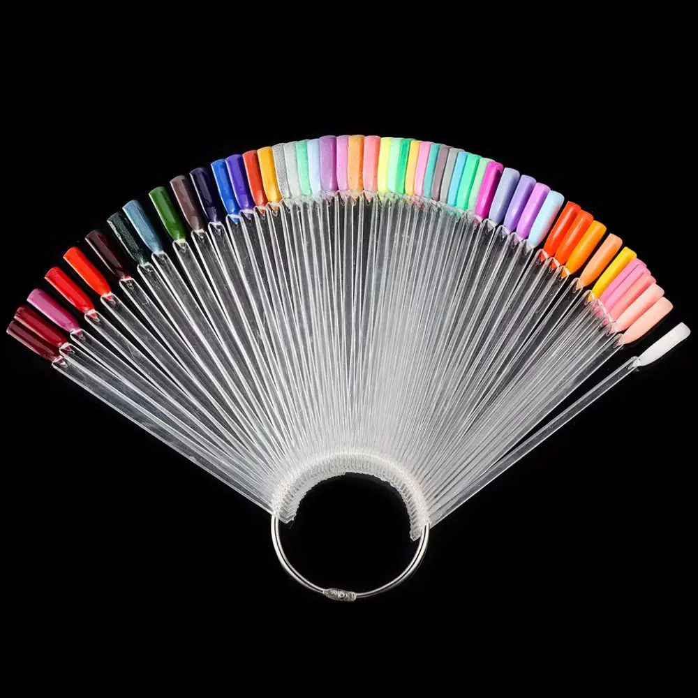 

50pcs/Set False Nail Art Tips Color Card Transparent White Practice Display Tools Nail Art