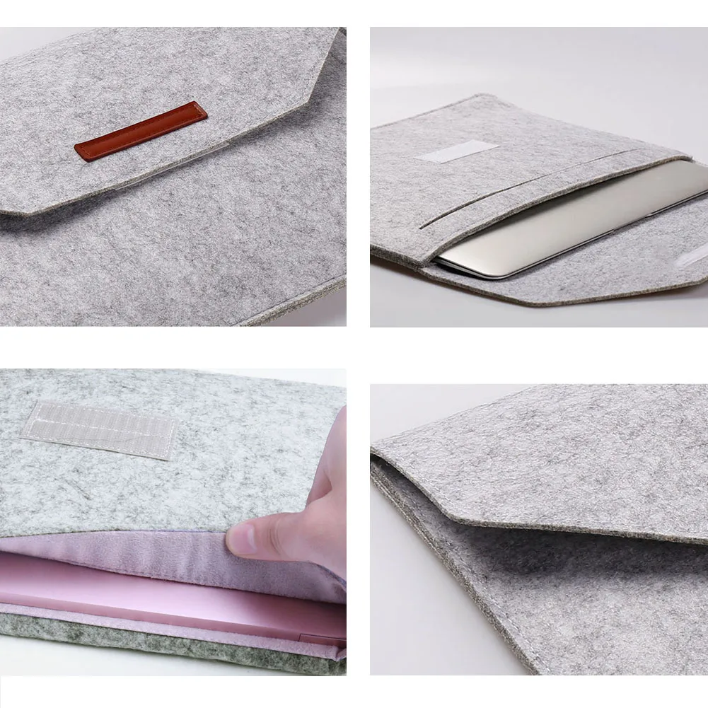 Три размера портативная одноцветная сумка для ноутбука унисекс модный шерстяной войлочный чехол-конверт стиль