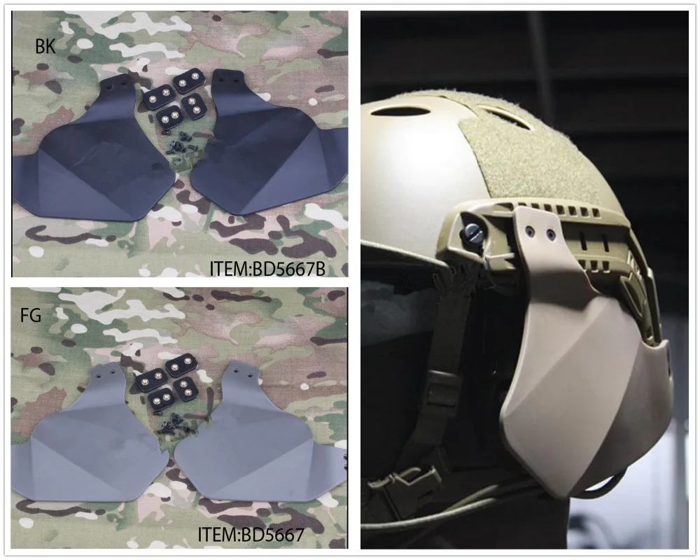 Emerson Tactical Side Cover for FAST Airsoft Helmet Rail Black/DE/FG Color BD5667 | Спорт и развлечения