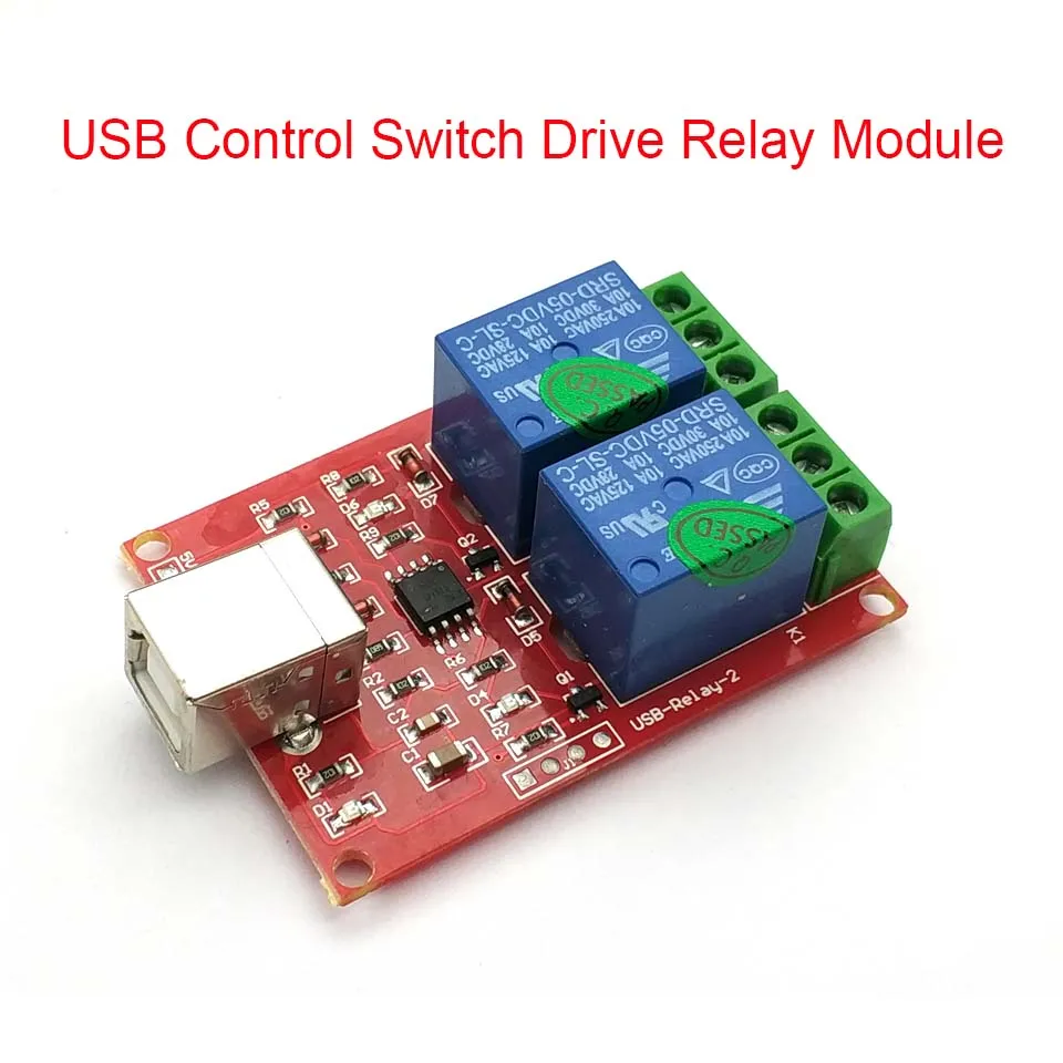 2-канальный компьютер постоянного тока 5 В USB-переключатель управления релейный