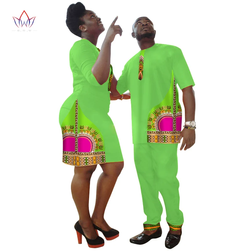 Новые влюбленные женские мужские африканские костюмы два комплекта Одинаковая одежда для пар летнее свадебное платье WYQ45 6XL Китай Дашики завод