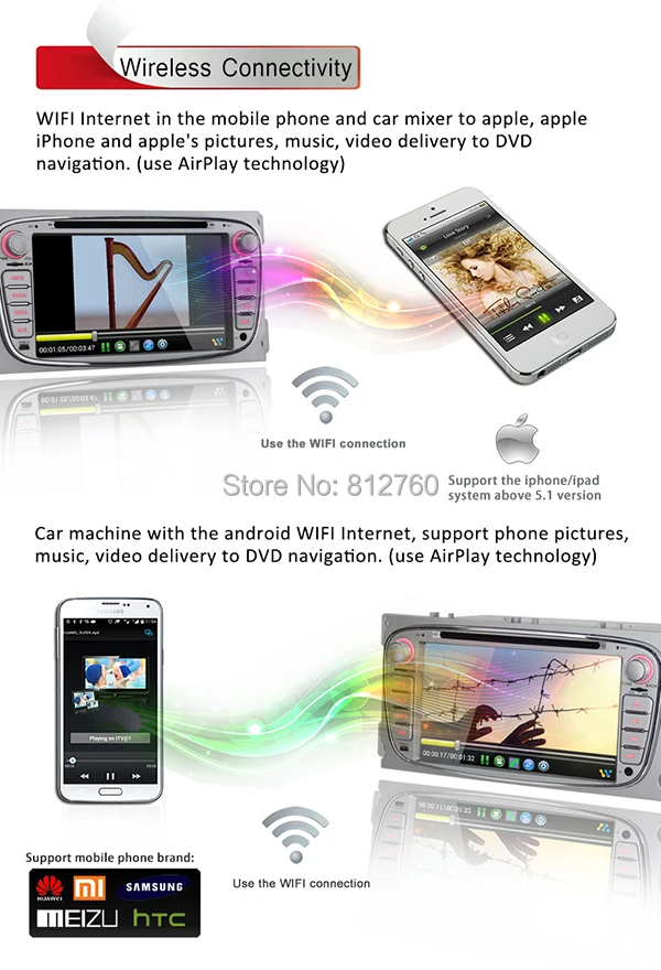 Discount Quad 4 Core Android 5.1.1 Car DVD GPS For Ford Mondeo Focus 2 S-max 2008 2009 2010 2011 with Radio Navigation Bluetooth+camera 10