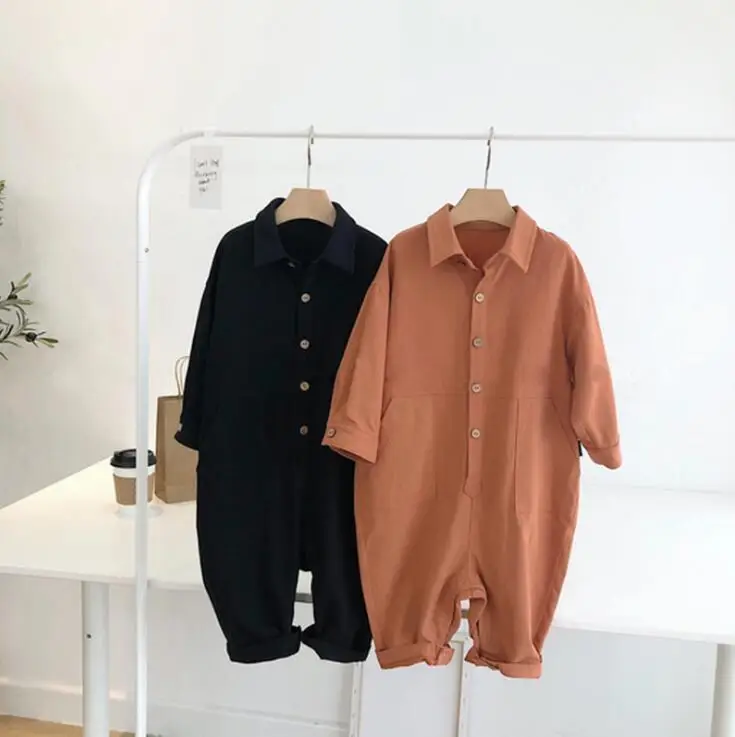 

2019 New Wholesale Fashion Girls Boys Overalls Spring Cotton Soft Kids Pants 1-6t PF427