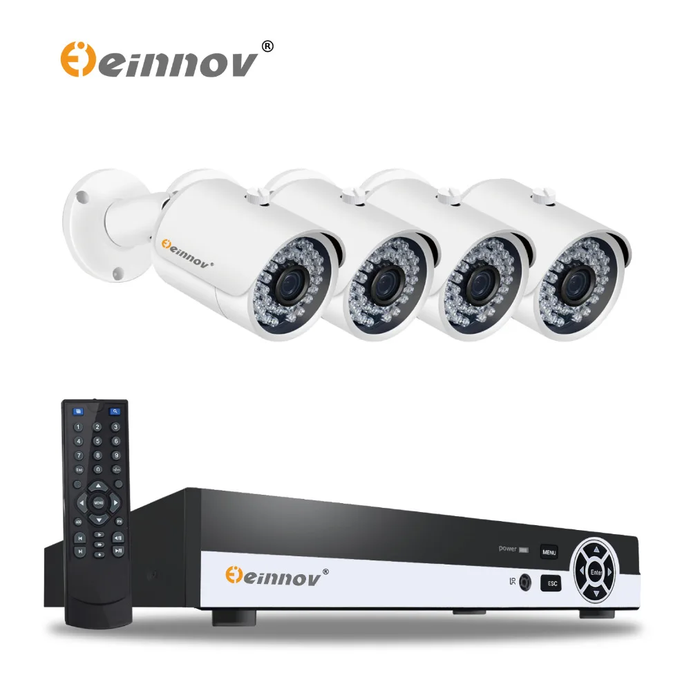 EINNOV plug and play Security Camera CCTV System 4ch 1080P POE NVR Kit