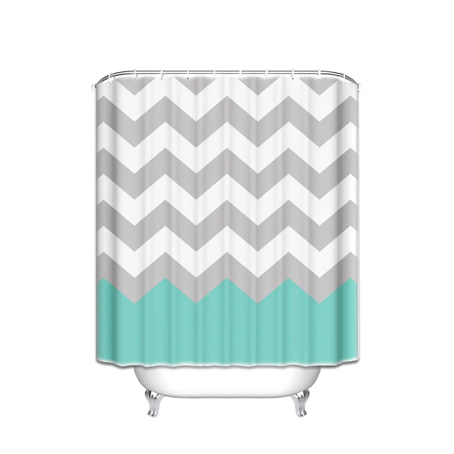 Памяти домой настроить Водонепроницаемый Chevron Pattern Бирюзовый серо-белой печати