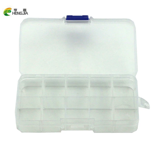 

HENGJIA 1Pcs Plastic Clear Fishing track Box with 10 Compartments convenient Fishing Lure Tool Case Tackle Boxs Wholesale