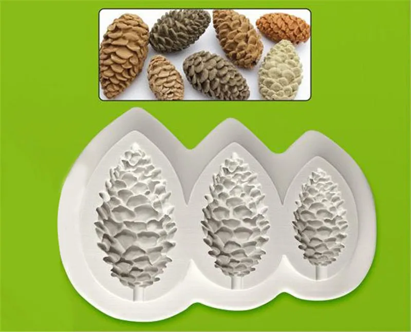 Sugarcraft силиконовая форма для СОСНОВЫХ ШИШЕК помадка инструменты украшения тортов
