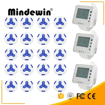 

Mindewin Smart Call Transmitter Button And Waterproof Watch Receive Restaurant Pager Wireless Calling System Catering Equipment