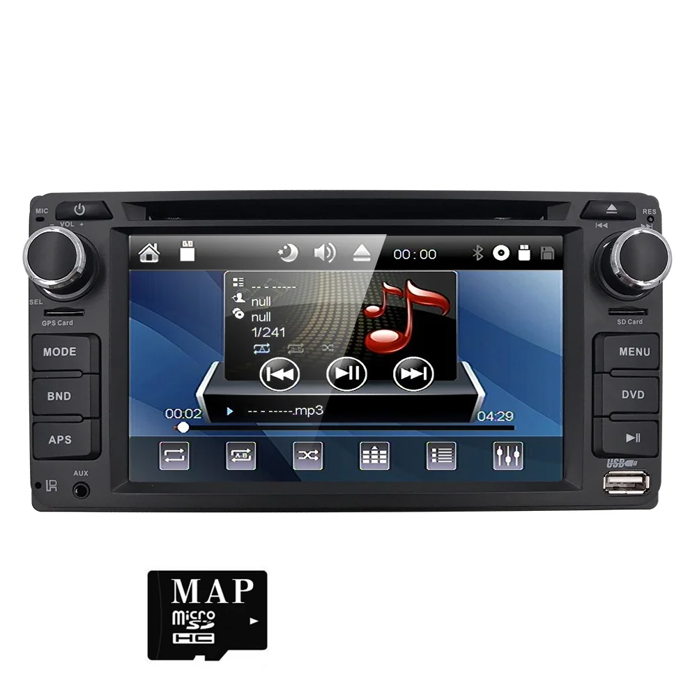 

2 DIN Car DVD GPS Player for Toyota Hilux Camry Corolla Prado RAV4 Radio Stereo In Dash steering wheel control map rds am/fm bt