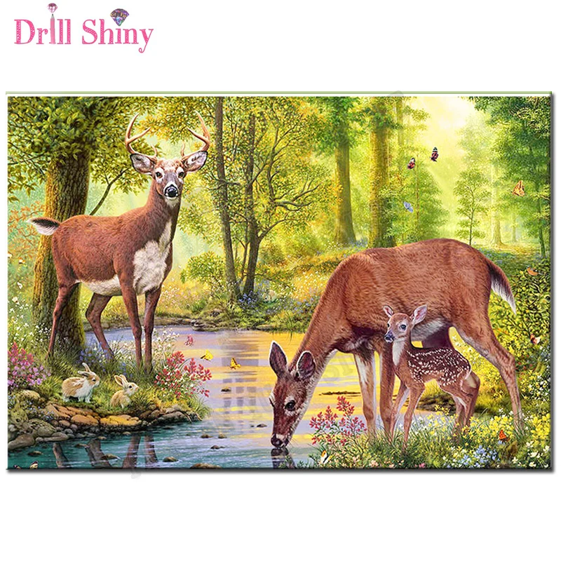 5D DIY Diamond Embroidery Animals"Deer"3D Diamond Painting Full Square