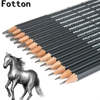 

14pcs 6H to12B Professinal Sketch Art Drawing Pencil Sketching Pencils Paper Pen Drawing Set Potloden Crayon lapices A50