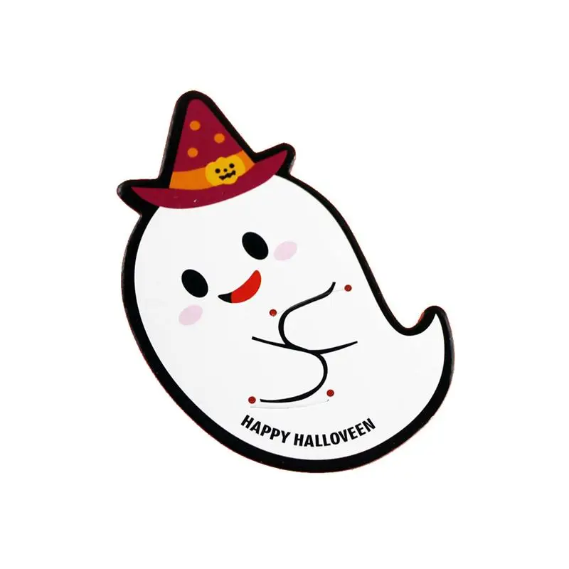 

50pcs Lollipop Paper Cards Helloween Packaging Decoration Cards DIY Ghost Pattern Message Cards