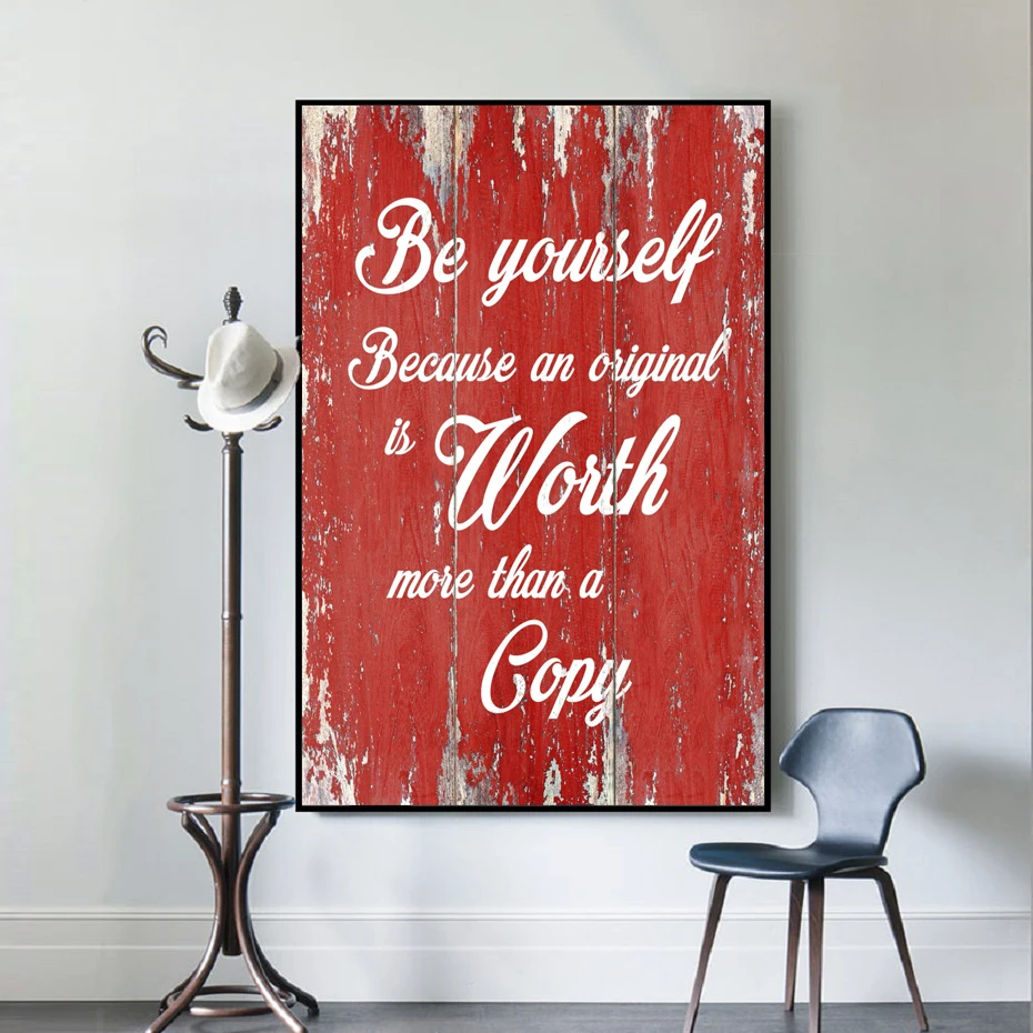 Винтажная картина Be Yourself тканевые картины Вдохновляющие жизни цитаты настенные