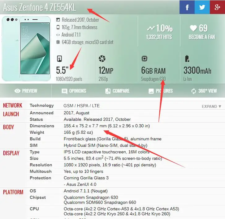 Asus Zenfone 4 ZE554KL