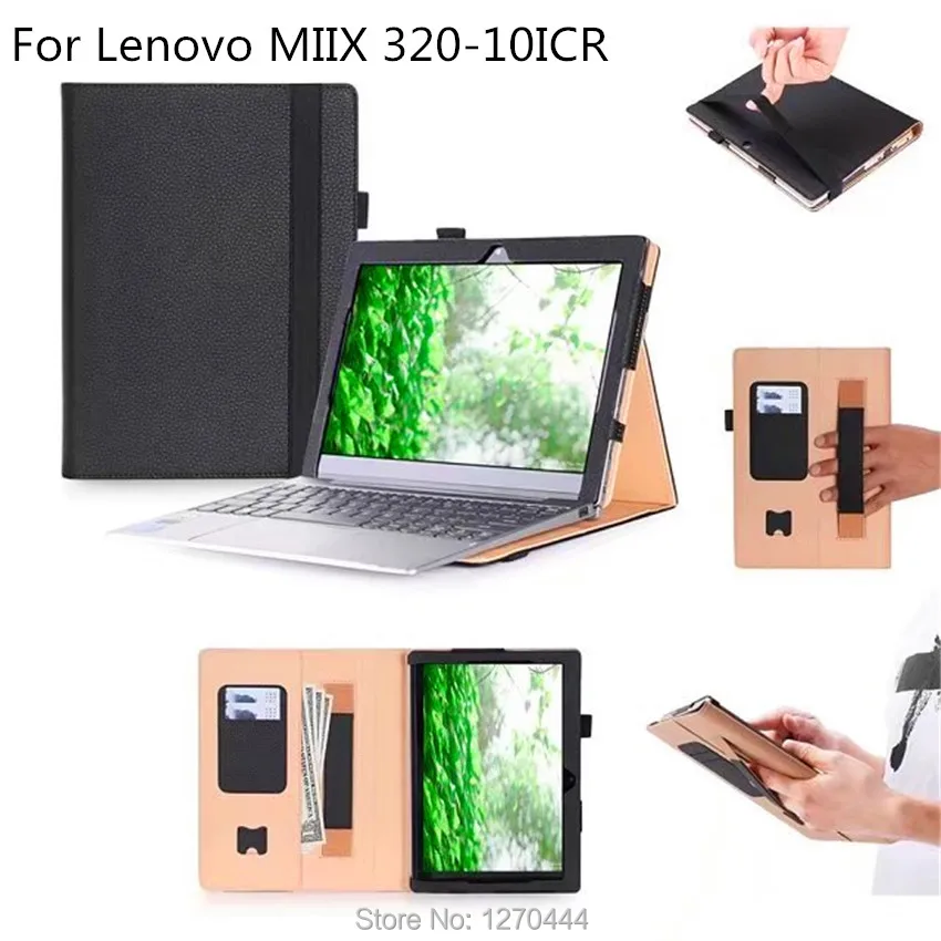 

Official Original Miix 320 10.1" Flip Stand Cover For Lenovo Ideapad Miix 320 10ICR 10.1tablet funda Smart cover with Hand Strap