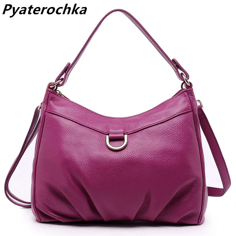 

Pyaterochka Women Genuine Leather Shoulder Bag Hobos Handbag Brand Casual Crossbody Bags Designer Ladies Pleated Luxury Bag Tote