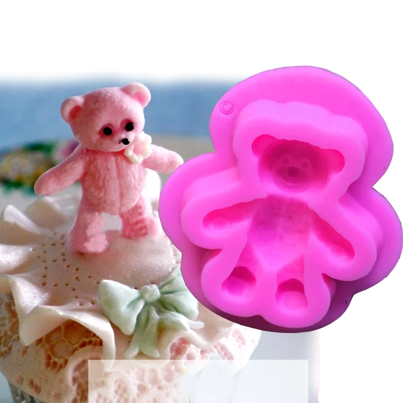 Мишки 3D силиконовые формы для торта инструменты для украшения тортов из мастики мультфильм конфеты Jello Мыло плесень кухня выпечки инструмент для поделок из сахара|kitchen baking|baking sugarbaking kitchen | АлиЭкспресс