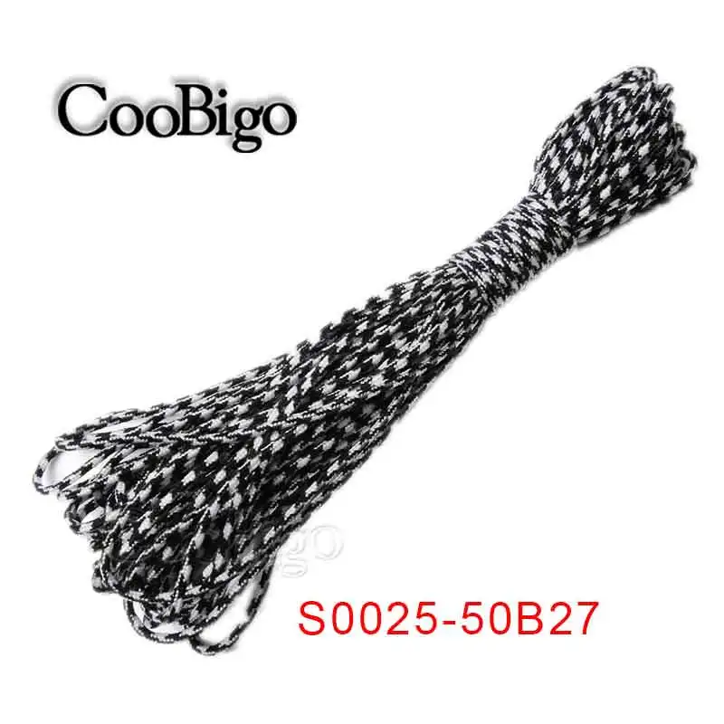 1 шт 50ft Dia.2mm Strand Core Paracord браслет талреп Кемпинг веревка для выживания парашют шнур# S0025-50A/B(Mix-s