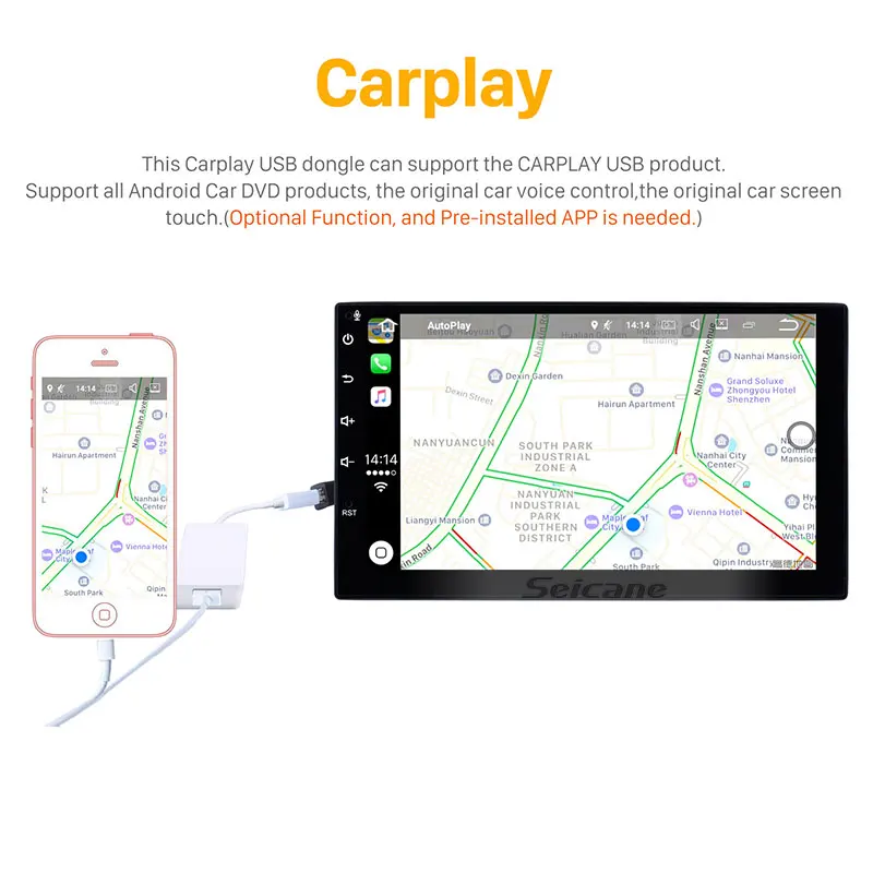 Clearance Seicane 2din 9inch HD Touchscreen Car GPS Radio Android 8.1 for Lifan X60 2011 2012-2016 with Bluetooth WIFI AUX support Carplay 1