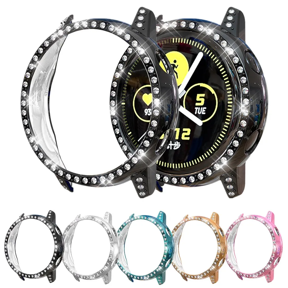 

Black Protector Cover for Samsung Galaxy Watch Active Plastic PC Diamond Case Anti-Scratch Unti-fall Bumper Shell Accessories