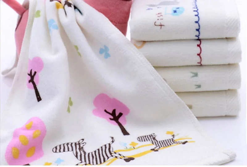 Cotton Baby Towel Washcloth Baby Feeding Baby Face Towels Washers Hand Cute Cartoon Wipe Wash Cloth Super Soft  Water Absorption (5)