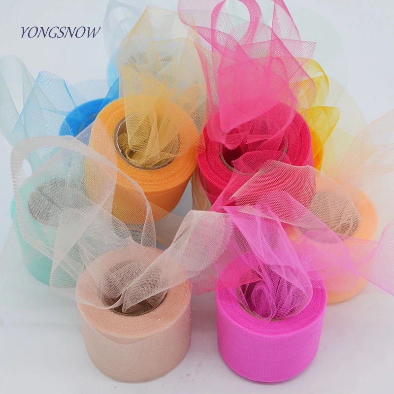 

Shimmery Tulle Roll Fabric Colorful Crystal Organza Sheer Gauze DIY Girls Spool Tutu Wedding Party Baby Shower Decor 22M*5CM