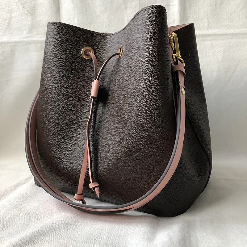 

Luxury Brand Genuine Leather Women's handbags Spring series Trendy Bucket bag Neonoe Monogram canvas calfskin lady shoulder bag