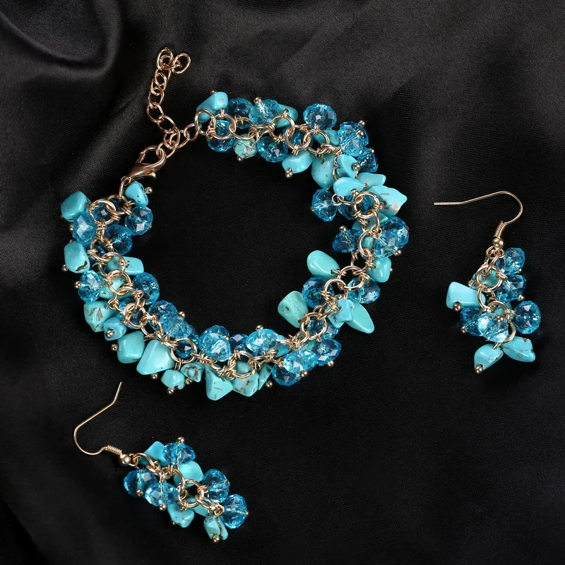 ZOSHI модное яркое каменное массивное ожерелье колье ожерелье серьги браслеты для женщин Свадебные Ювелирные наборы