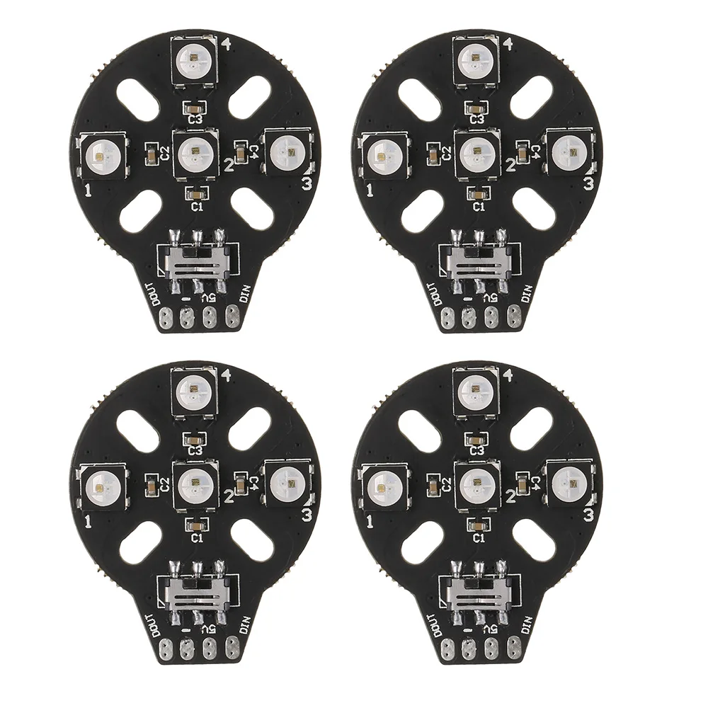 4pcs WS2812B 5V 5050 RGB Motor Led Board for Naze32 F3 CC3D Flight Control RC Racing Drone Quad LED Light Lamp Quadcopter Part (8)