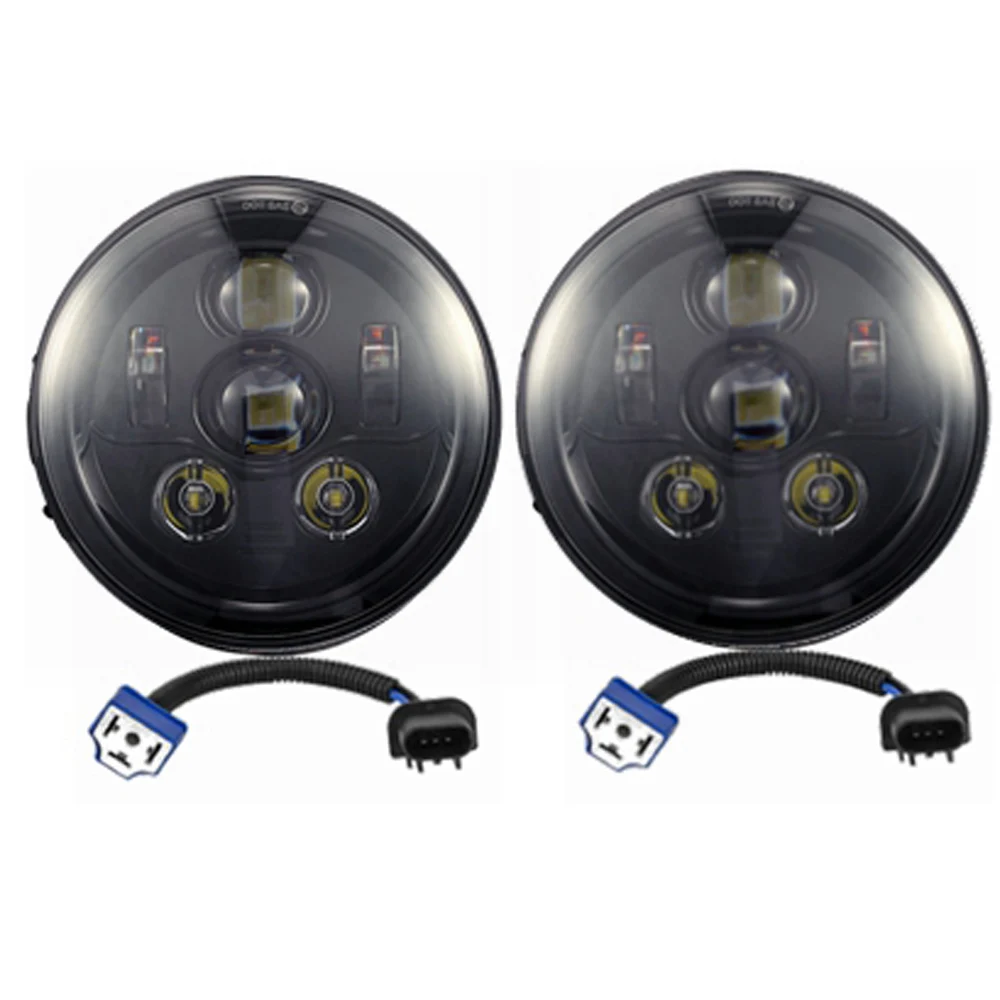 

For Land Rover 90/110 Defender 7 Inch H4 LED Headlight Motor Lamp 7" Round LED Headlamps For Lada 4x4 Urban Niva One Pair
