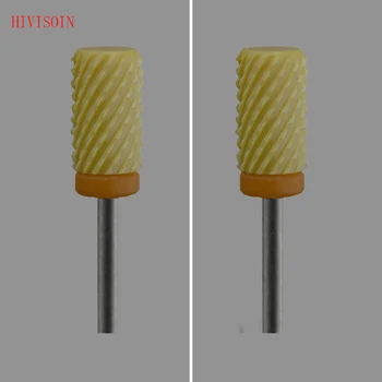 

2 Pcs/Lot Yellow Ceramic Nail Drill Bit - Small Barrel Bit - XXC (2089.060)