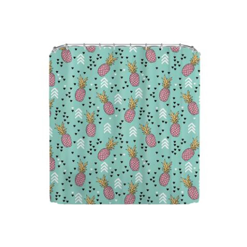 SL0139 Waterproof Shower Curtain Fabric Polyester Creative Bath Curtains Printed Pineapple Curtains For Bathroom 180*180CM - Цвет: SL0139