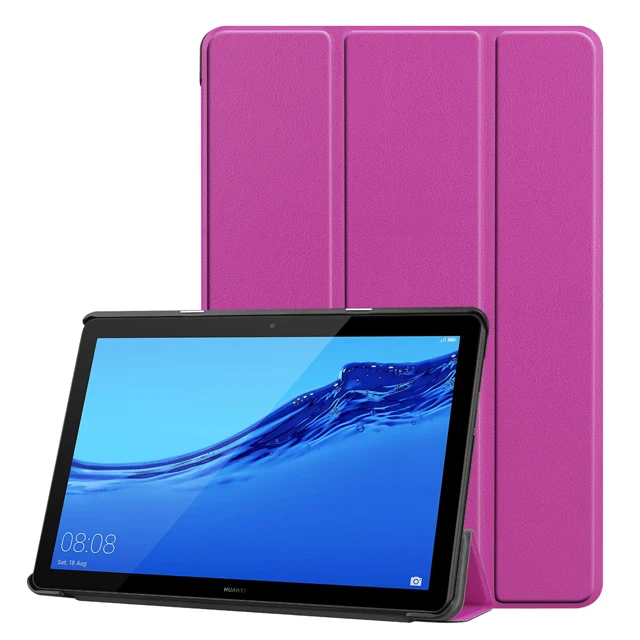 Чехол для huawei MediaPad T5 10,1 AGS2-W09/L09/L03/W19 планшет Funda Тонкий Стенд флип-чехол из искусственной кожи чехол s для huawei T5 10 чехол - Цвет: Purple