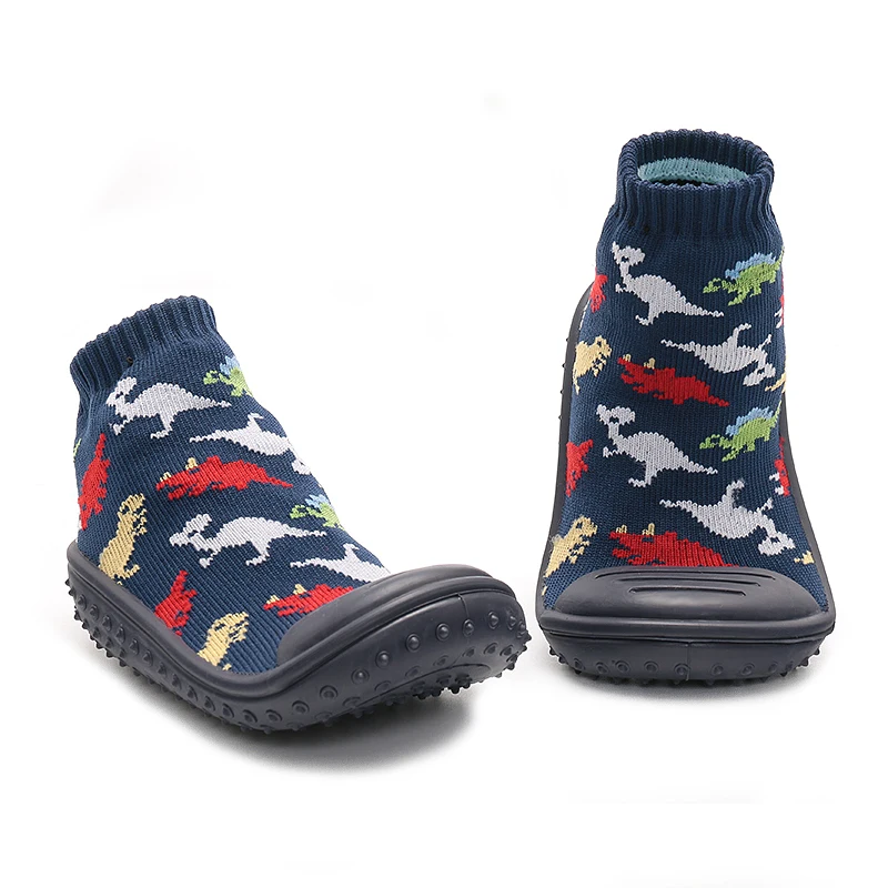 Joyo Roy/1 пара, обувь для мальчика с резиновой подошвой, Темно-Синие Носки для мальчика, вязанная крючком обувь, противоскользящая домашняя детская обувь