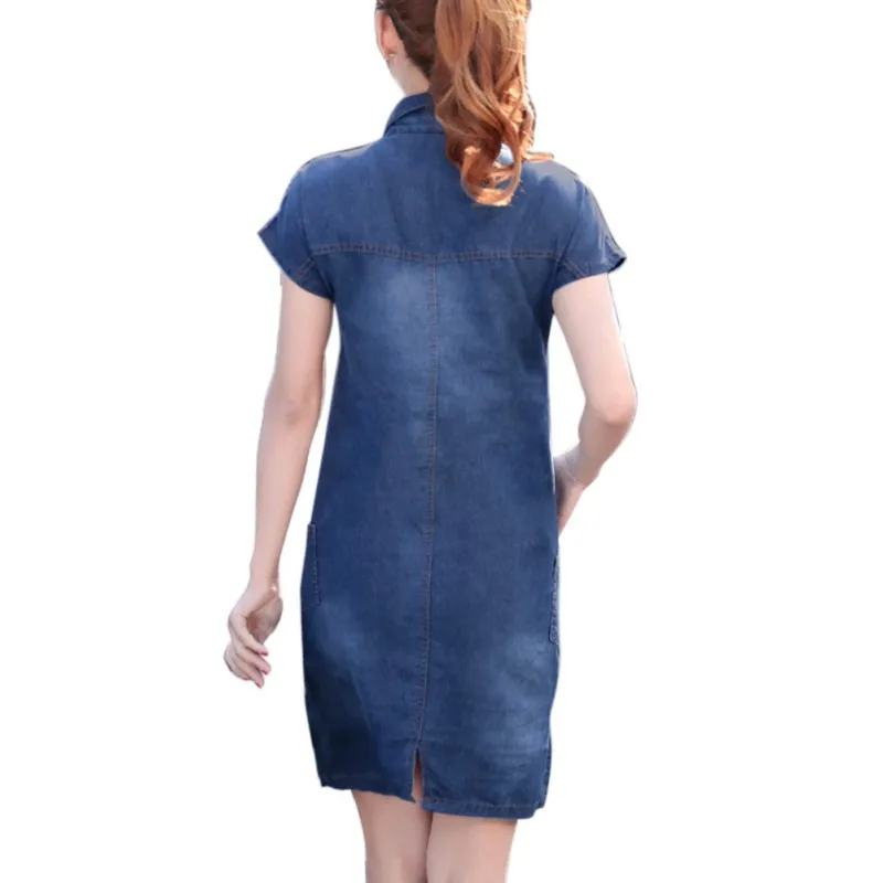 Women Denim 2017 Dress Female Summer Clothing Women Jeans Dress Elegant Casual Cowboy Dresses