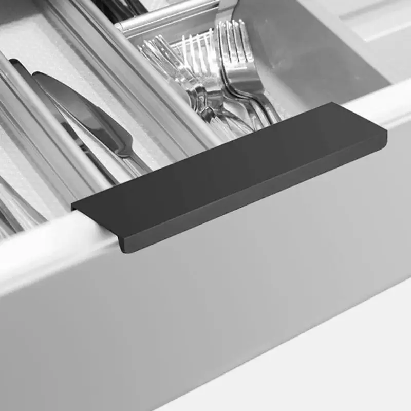 Good Quality New Modern Kitchen Cabinets Long Hidden Dark Handle Aluminum Alloy Open Hole Drawer Edge Black Wardrobe Door Handle