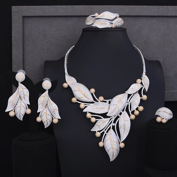

GODKI Luxury Leaves Flower Cubic Zirconia Nigerian Jewelry sets For Women Dubai Bridal jewelry sets indian Beads Jewelry Sets